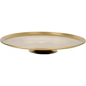 KRÁSNÝ PODNOS NA NOŽCE KOVOVÝ KULATÝ STYL GLAMOUR Ø 35 x 5 cm