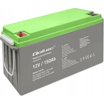 Zabezpečení domácnosti Qoltec Gelový akumulátor Deep Cycle 12V 150Ah