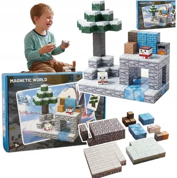 ostatní stavebnice STAVEBNICE KONSTRUKČNÍ KOSTKY KRYCHLOVÉ BLOKY 3D ZIMNÍ SADA