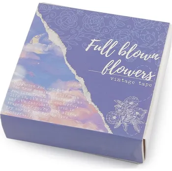Washi ozdobná lepicí páska vintage sada, střední, 10 mix květy