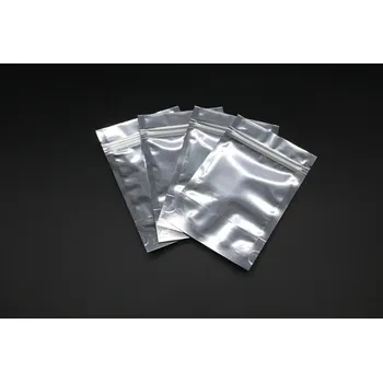 Doypack sáčky se zipem a okénkem. 10x12+3 cm, stříbrné. 10 Ks