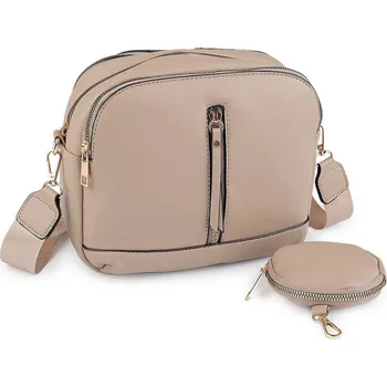 Dámská kabelka s pouzdrem 25x21 cm, barva 2 béžová světlá