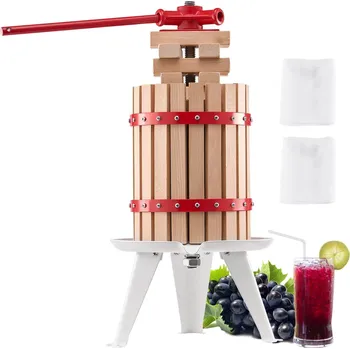 Lis na ovoce Vevor Lis na ovoce 6 l (1.6 gal), dřevěný koš s 8 bloky, ruční s rukojetí