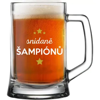 Sklenice SNÍDANĚ ŠAMPIÓNŮ - pivní sklenice 0,5 l