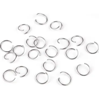 Kroužek spojovací otevřený Ø12 mm z nerezové oceli, velké, platina