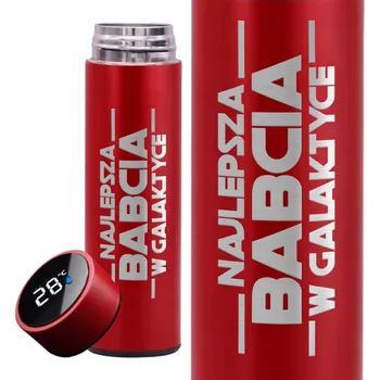 Termoska Termoska Červený LED Displej Ke Dni Babiček Nejlepší Babička V Galaxii
