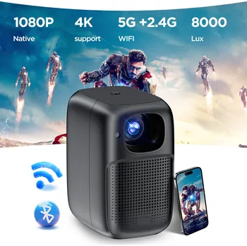 Projektor HDeye V1 Mini Projektor 4K/1080P, 10400mAh, Automatické Ostření, WiFi, Bluetooth 5.0