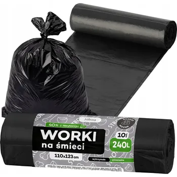 Pytle na odpadky PYTLE NA ODPADKY 240L 10 KS ČERNÉ PEVNÉ PRO TŘÍDĚNÍ ODPADU ODOLNÉ