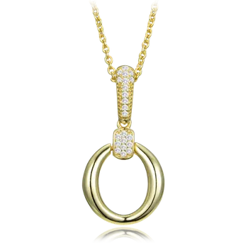 Náhrdelník MINET Elegantní pozlacený stříbrný náhrdelník se zirkonem JMAS0323GN45