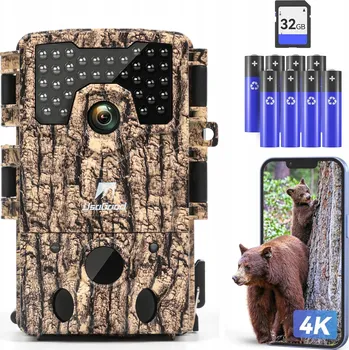 Bezpečnostní kamera Fotopast IR Lesní Kamera Lovecká s 32GB SD kartou UHD 4K 48Mpx 850nm