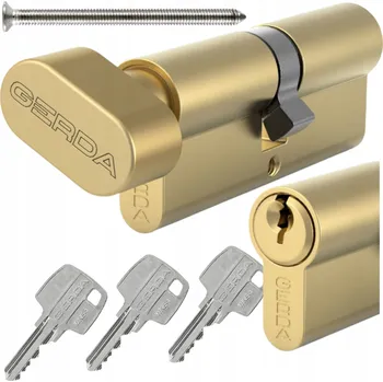 Vložka do dveří VLOŽKA do zámku GERDA MOSAZ 35/45 S KNOFLÍKEM BUBÍNKOVÁ VLOŽKA DO DVEŘÍ