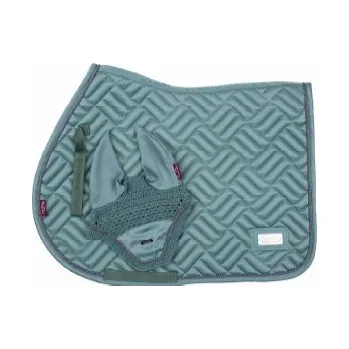 KENTAUR Podsedlová dečka Kentaur SATIN s kroucenou šňůrkou + náušníky zelená full