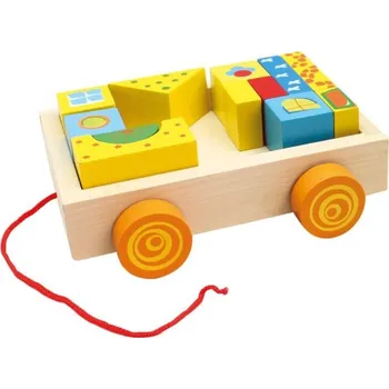 Dřevěná hračka Bino Vozík s kostkami