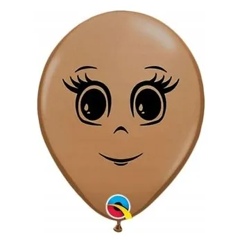 Balónek Balónky HNĚDÉ pastelové OBLIČEJ ženy 100 ks