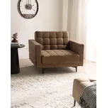 Křeslo hnědé umělá kůže se sklopným opěradlem černé nohy boční područky moderní styl obývací pokoj Beliani