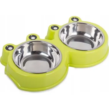 Miska pro psa Sada dvou kovových misek Rozz zelená 0,18 l