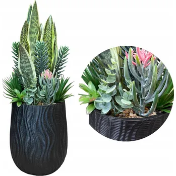 umělá květina UMĚLÉ SUKULENTY XL 75 cm VELKÉ V KVĚTINÁČI, SUKULENT JAKO ŽIVÝ, SANSEVIERIA