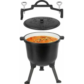 kotlíky Litinový smaltovaný kotlík, velký a robustní, 15 l