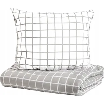 Povlečení Povlečení REYES bavlněné dvoubarevné šedo-bílé 140x200 + 1*70x80 cm HOMLA