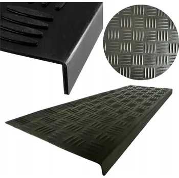 Rohožka GUMOVÁ PROTISKLUZOVÁ ROHOŽKA / NÁSTAVEC NA SCHODY ČERNÁ - VENKOVNÍ