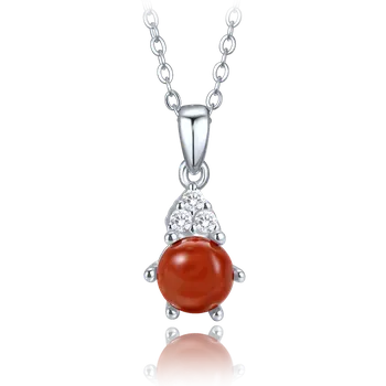 Souprava šperků MINET Elegantní stříbrný náhrdelník s jaspisem a zirkonem