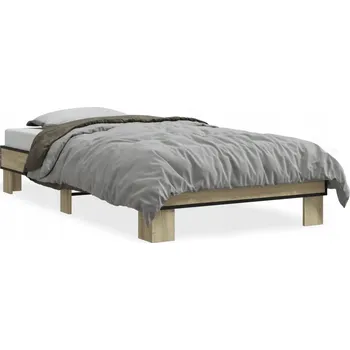 Postel Rám postele dub sonoma 193 x 78 x 30 cm, materiál dřevotříska, kov