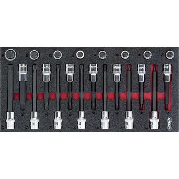 Nástrčné hlavice s bity v pěnové výplni, XZN, 22 ks, Vigor - V5091