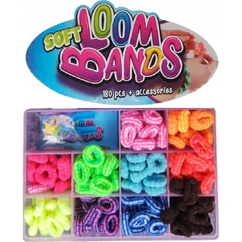 kreativní sada XXL Sada gumiček na výrobu náramků LOOM BANDS 180 KUSŮ + PŘÍSLUŠENSTVÍ 30