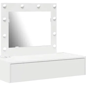 Toaletní stolek Bílá toaletní stolek se zrcadlem a zásuvkami, 83 x 40 x 70 cm