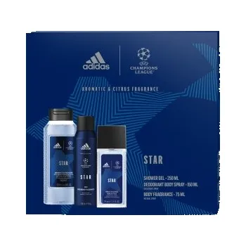 Koupelová kosmetika ADIDAS sada UEFA 10 Dns 75 ml + Sprchový gel 250 ml + Deodorant 150 ml