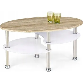 Konferenční stolek Konferenční stolek SUNDA, bílá/dub sonoma