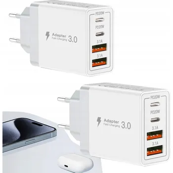 RYCHLÁ SÍŤOVÁ NABÍJEČKA UNIVERZÁLNÍ 2x USB-C PORT 40W