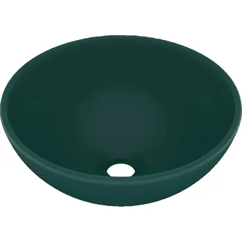 Umyvadlo Kulaté umyvadlo na desku, matná tmavě Zeleň, keramické, 32,5x14 cm
