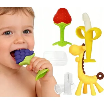 Kousátko na prořezávání zoubků Uxxu silikonové, vícebarevné