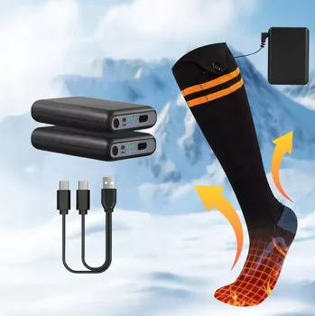 Vyhřívané ponožky na USB vel. UNI vč. 2 ks powerbank 2x 5000 mAh