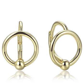 Souprava šperků MINET Elegantní pozlacené stříbrné náušnice kroužky