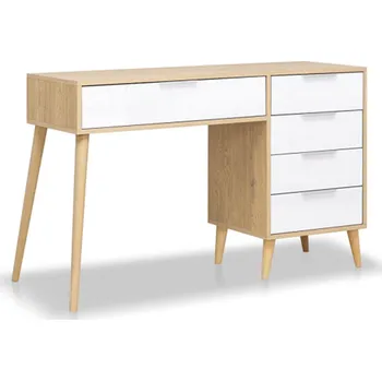 Toaletní stolek Toaletní stolek 5šx lesklá bílá / dub cremona Olivia