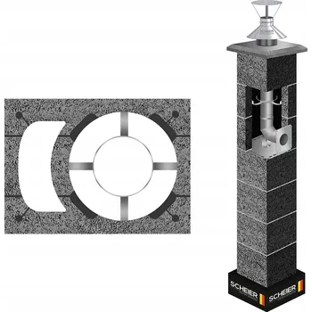 Komín Systémový komín Scheier turbo komínový systém fi 80 8 m, sada pro plyn ocel