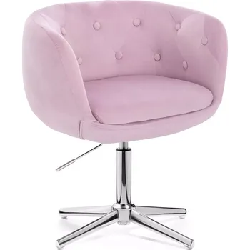 LuxuryForm DESIGN Kosmetické křeslo MONTANA VELUR na stříbrném kříži - levandule