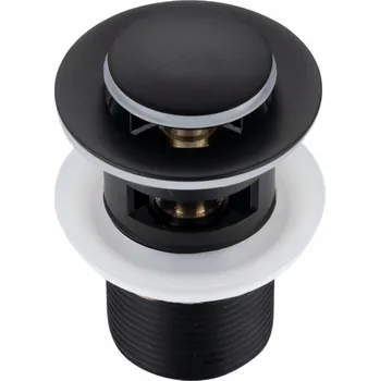 Sifon Zátka s přepadem klik-klak kulatý Balneo černá