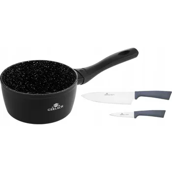 Hrnec RENDLÍK HRNEC GERLACH GRANITEX 1,5 L + NŮŽ ŠÉFA NŮŽ NA LOUPÁNÍ ZELENINY