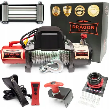 lanový naviják Dragon Winch Elektrický naviják 12V 12000 lbs / 5443 kg ocelové lano