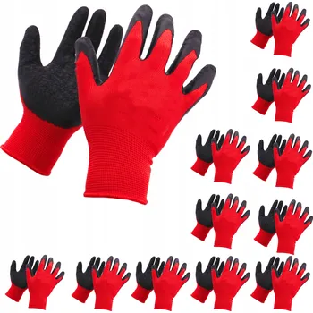 Pracovní rukavice 12 párů pracovních pracovní rukavice velikost 10 ODOLNÉ Ochranné rukavice LATEX zahradní BOZP