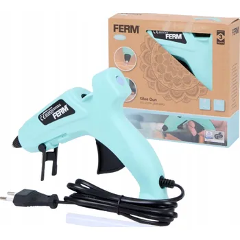 Tavná pistole Lepicí pistole FERM GGM1011 75W se stojánkem, mátová barva + 2 tavné tyčinky