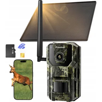 Bezpečnostní kamera 3MP GSM SIM SOLAR 4G LTE Fotopast s náhledem na telefon, IR, GPS, 32GB