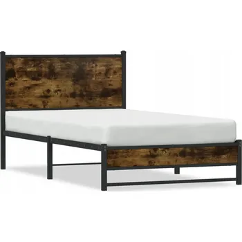 Postel Rám postele ocelový 196 x 105 x 91,5 cm, barva kouřový dub