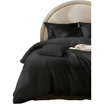 Povlečení POVLEČENÍ BAVLNA SATÉN 220X200 + 2X POVLEČENÍ NA POLŠTÁŘ 70X80 JEDNOBAREVNÉ ČERNÉ