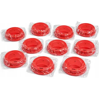 Silikonové Víčko / Poklička na Hrnek Opakovaně Použitelná červená sada 10 Ks