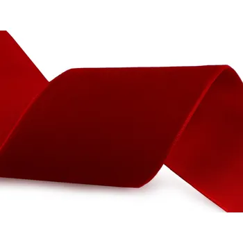 Stuha Sametová stuha šíře 50 mm, barva 1 červená