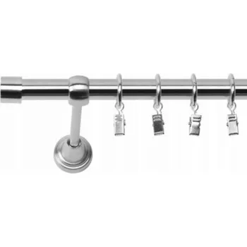 Garnýž GARNÝŽ JEDNODUCHÝ 260 CM 19 MM EFEKT OCELI LUNA TICHÁ KOLEČKA NA ŽABKY